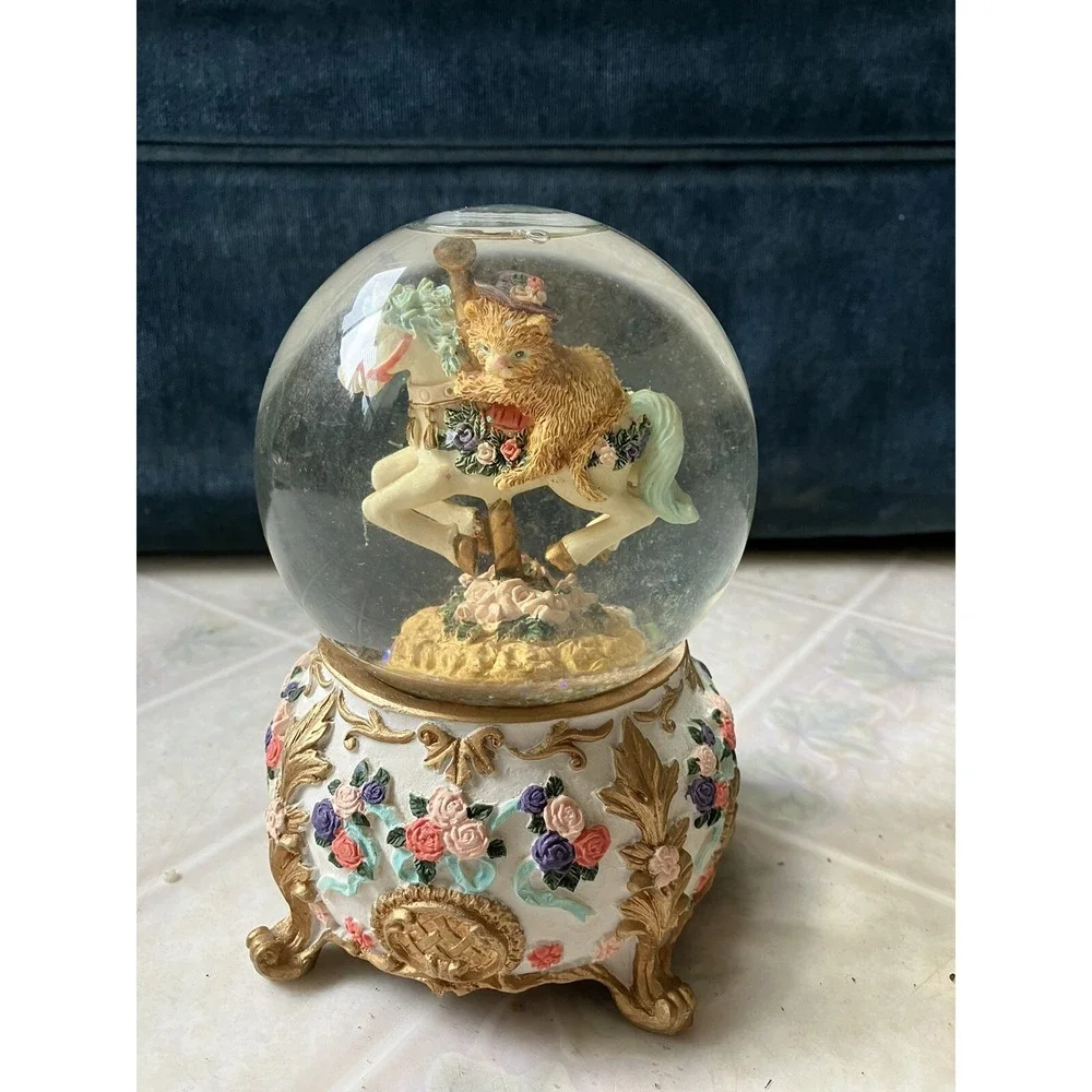 San Francisco Music Box Carousel Horse Water Globe-Plays- My Favorite Things